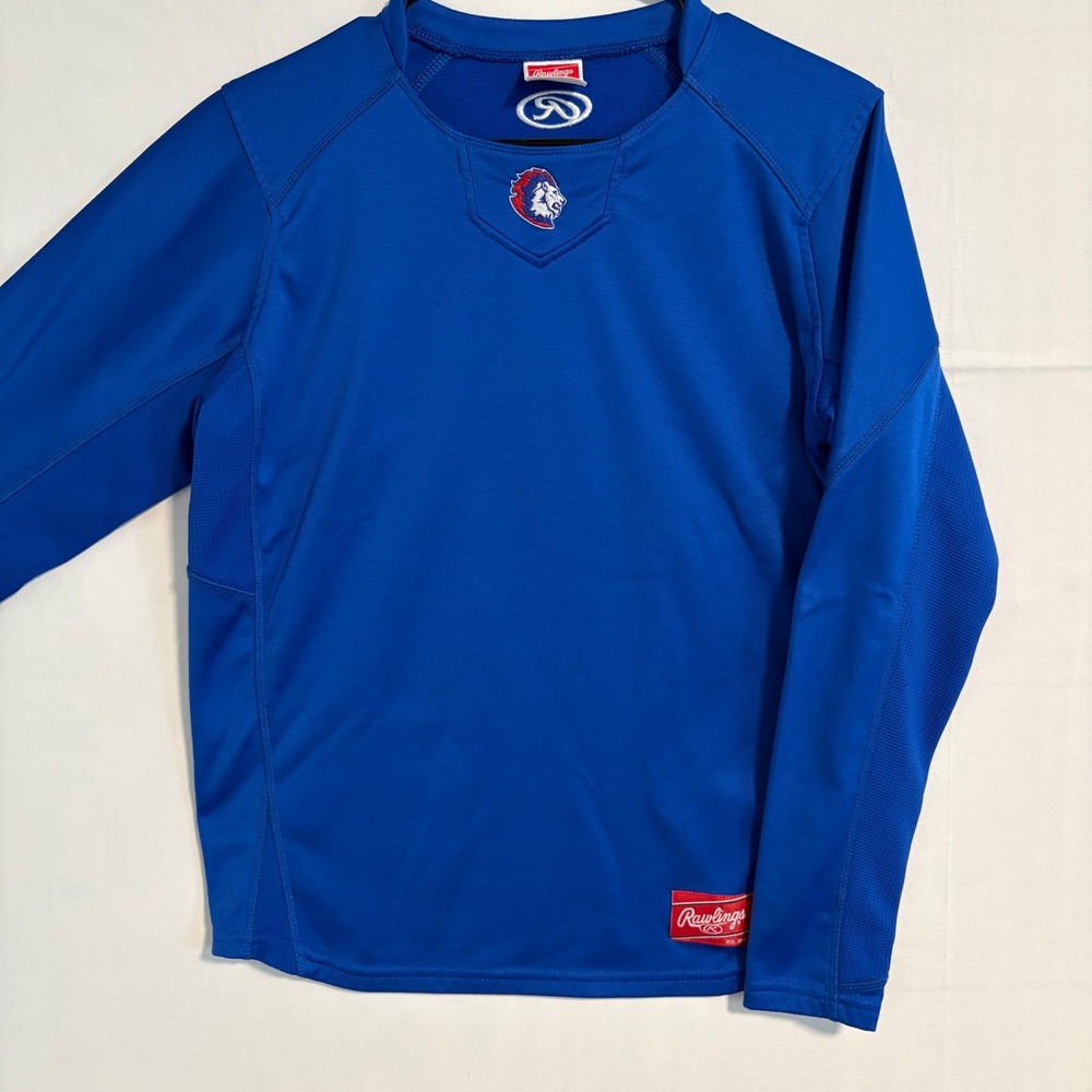 Rawlings Kids Pullover Long Sleeve‎ Baseball Undershirt Lion Blue XL